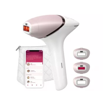 Dispositivo per l'epilazione a luce pulsata Philips Lumea 9000 Series BRI955/01 — SenseIQ, batteria, oro/bianco, gamba intera 8,5 min.