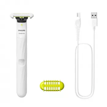 Philips Norelco OneBlade OneBlade QP1924/22 Intimate, batteria ricaricabile integrata, bagnato e asciutto, bianco
