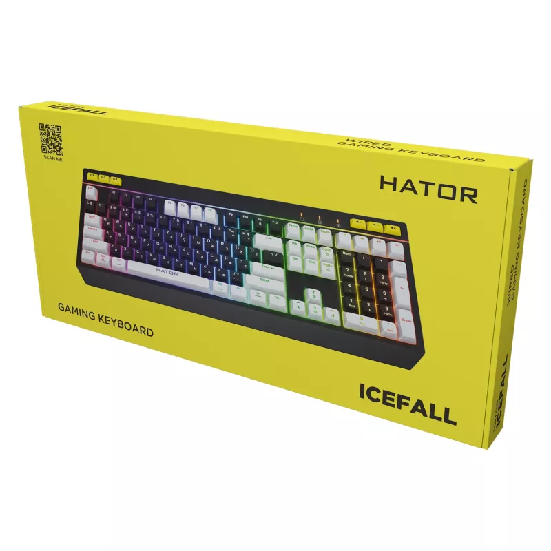 Tastiera HATOR Icefall Gaming USB QWERTY US English nero RGB LED