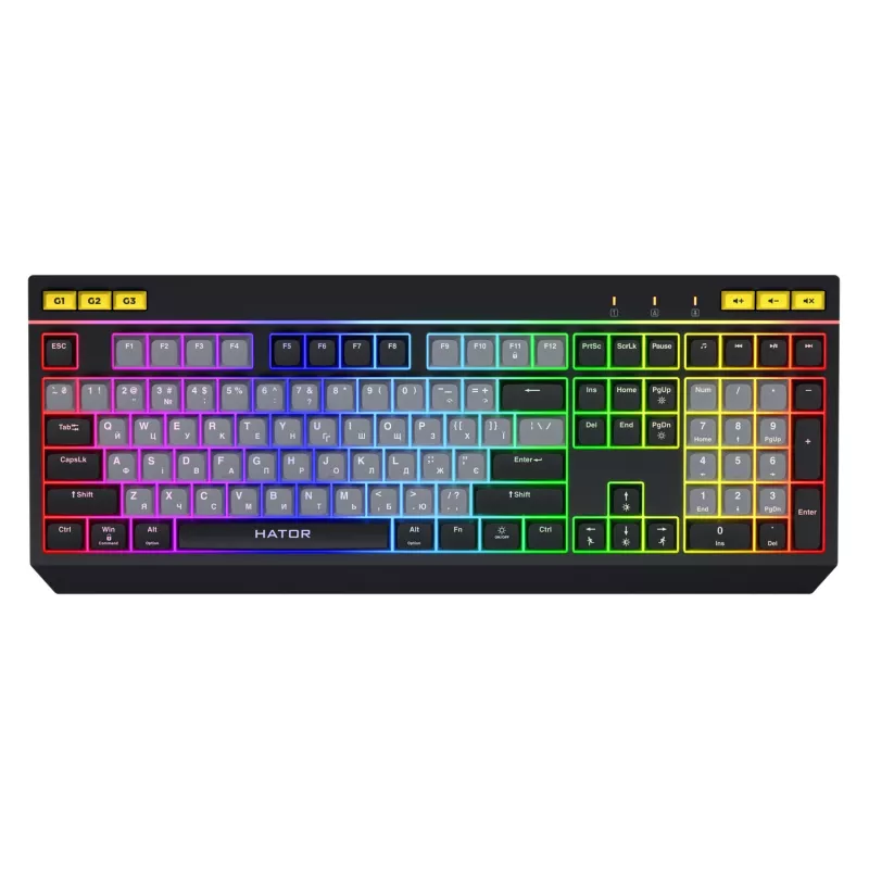 Tastiera HATOR Icefall Gaming USB QWERTY US English nero RGB LED
