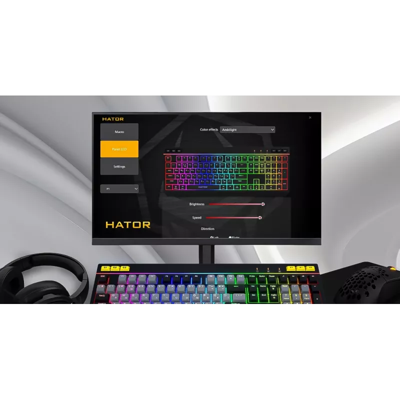 Tastiera HATOR Icefall Gaming USB QWERTY US English nero RGB LED