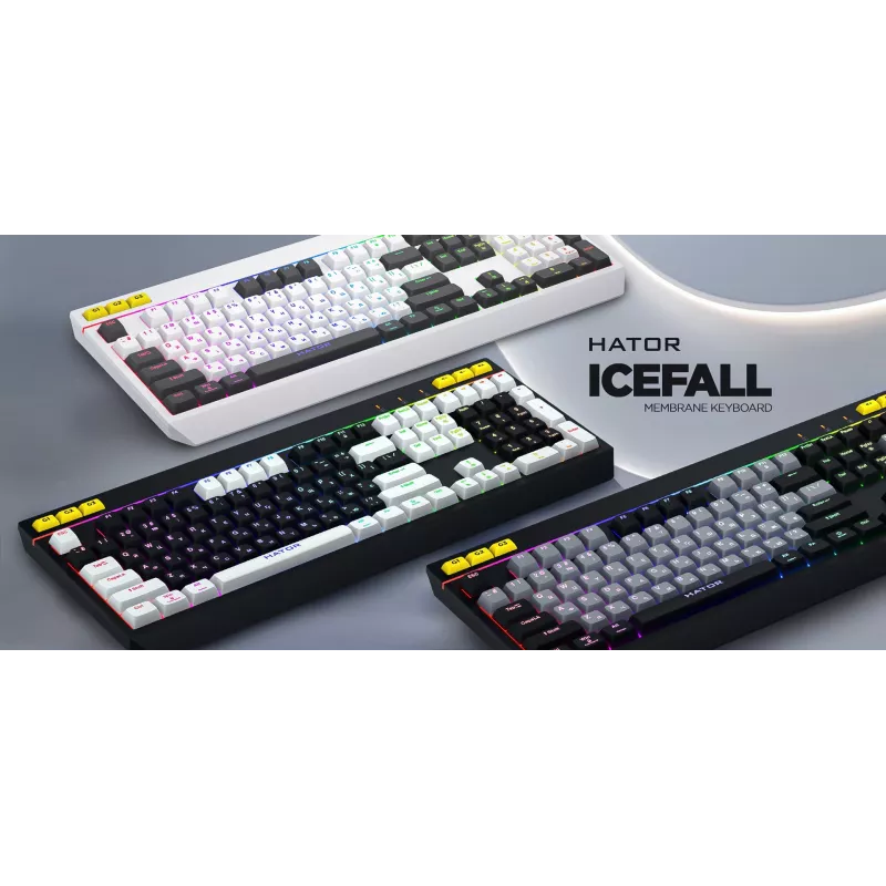 Tastiera HATOR Icefall Gaming USB QWERTY US English nero RGB LED