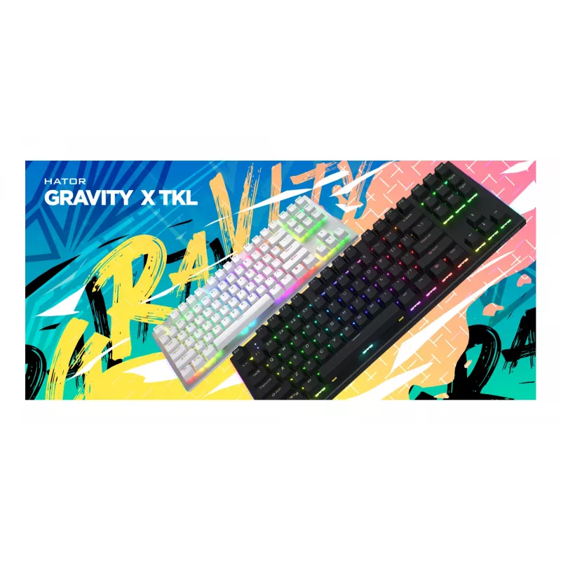 Tastiera HATOR Gravity X TKL Gaming USB QWERTY US English bianco