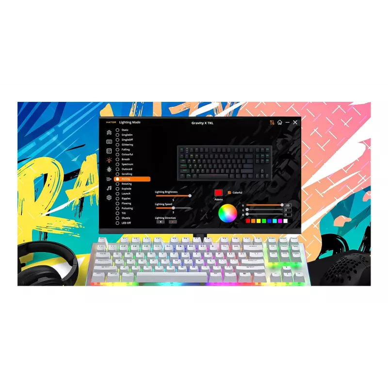 Tastiera HATOR Gravity X TKL Gaming USB QWERTY US English bianco