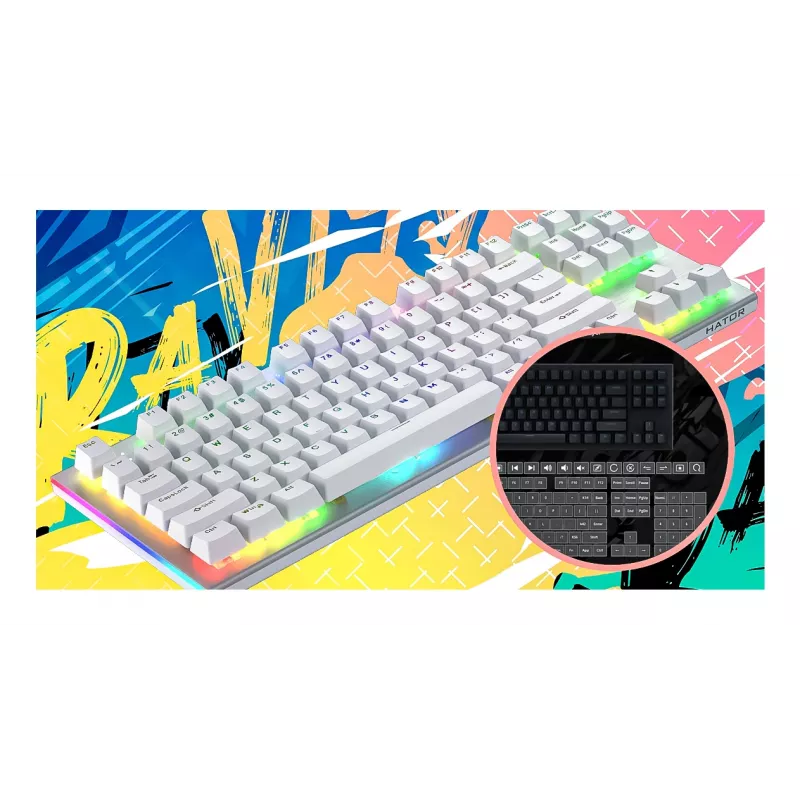 Tastiera HATOR Gravity X TKL Gaming USB QWERTY US English bianco