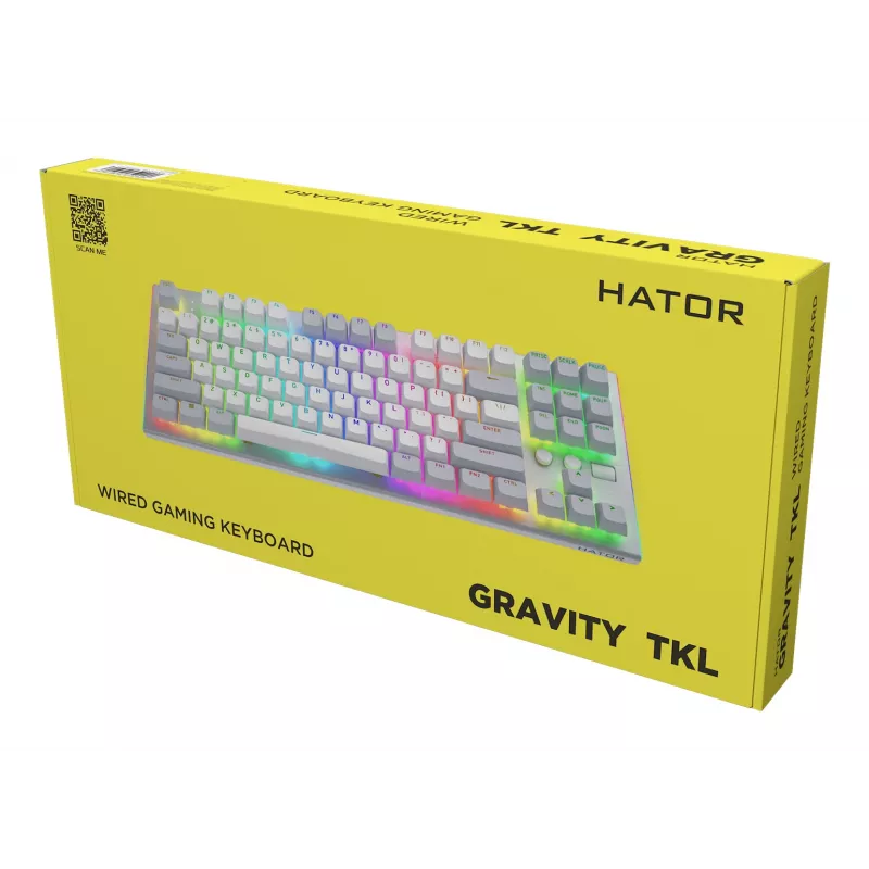 Tastiera HATOR Gravity TKL Gaming USB QWERTY US English bianco
