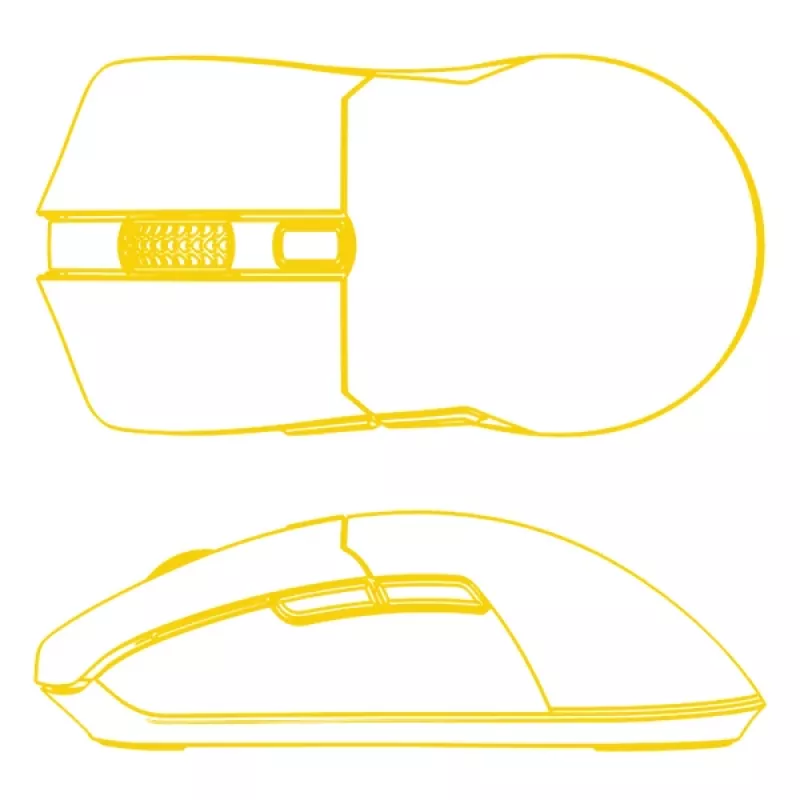 Mouse HATOR Pulsar 3 ottico giallo 12000 DPI 6 pulsanti bianco