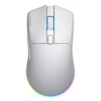 HATOR Pulsar 3 Wireless, bianco - switch ottici gialli 100M PixArt PMW 3311 (HTM631)