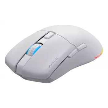 HATOR Pulsar 3 Wireless, bianco - switch ottici gialli 100M PixArt PMW 3311 (HTM631)