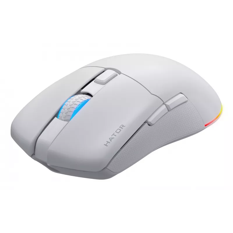 HATOR Pulsar 3 Wireless, bianco - switch ottici gialli 100M PixArt PMW 3311 (HTM631)