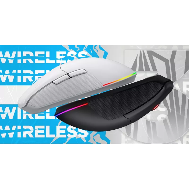 HATOR Pulsar 3 Wireless, bianco - switch ottici gialli 100M PixArt PMW 3311 (HTM631)