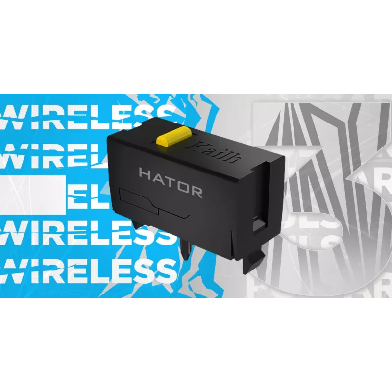 HATOR Pulsar 3 Wireless, bianco - switch ottici gialli 100M PixArt PMW 3311 (HTM631)