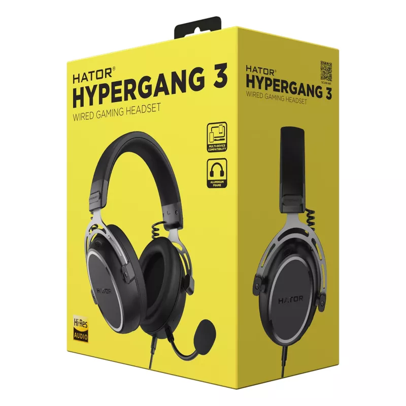 Cuffie HATOR HYPERGANG 3 Hi-Res con filo ad archetto Gaming USB Type-C / USB Type-A nero