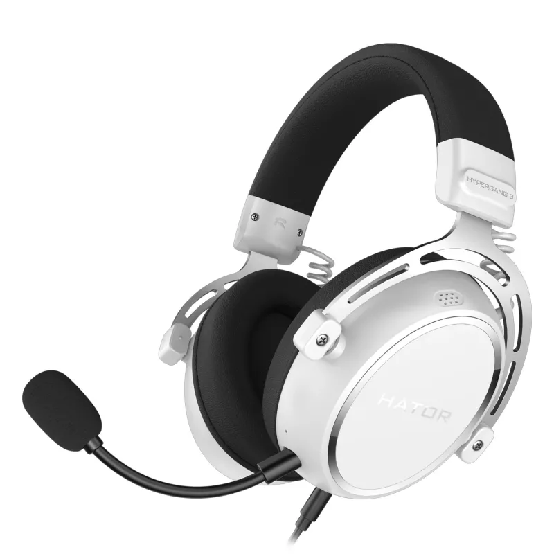 Cuffie HATOR HYPERGANG 3 Hi-Res con filo ad archetto Gaming USB Type-C / USB Type-A bianco