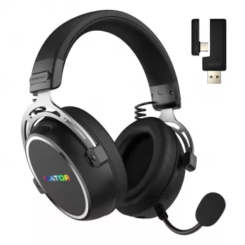 Cuffie HATOR Hypergang 3 senza fili ad archetto Gaming USB Type-C / USB Type-A Bluetooth nero
