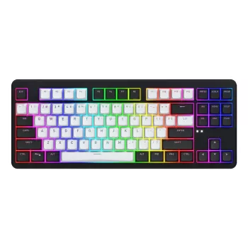 Tastiera HATOR Rockfall 3 TKL Wireless, nero, QMK/VIA, profilo OMA tasti bianco-nero - switch meccanici lineari hotswap - US - layout ANSI (HTK850)