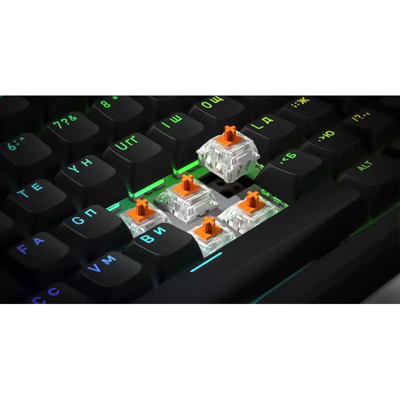 Tastiera HATOR Rockfall 3 TKL Wireless, nero, QMK/VIA, profilo OMA tasti bianco-nero - switch meccanici lineari hotswap - US - layout ANSI (HTK850)