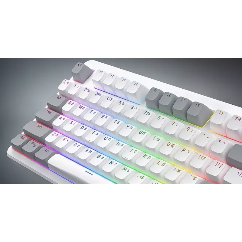 Tastiera HATOR Rockfall 3 TKL Wireless, nero, QMK/VIA, profilo OMA tasti bianco-nero - switch meccanici lineari hotswap - US - layout ANSI (HTK850)
