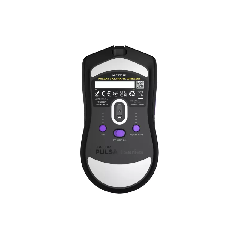 Mouse HATOR Pulsar 3 ULTRA 4K Wireless Gaming per destrorsi RF Wireless + Bluetooth + USB Type-A ottico 30000 DPI