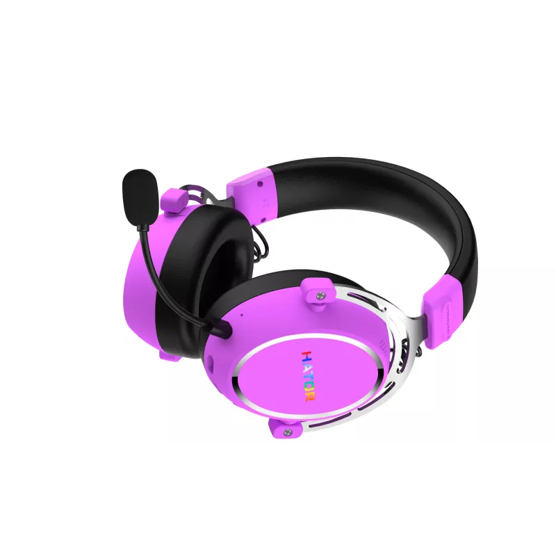 Cuffie HATOR Hypergang 3 senza fili ad archetto Gaming USB Type-C / USB Type-A Bluetooth viola
