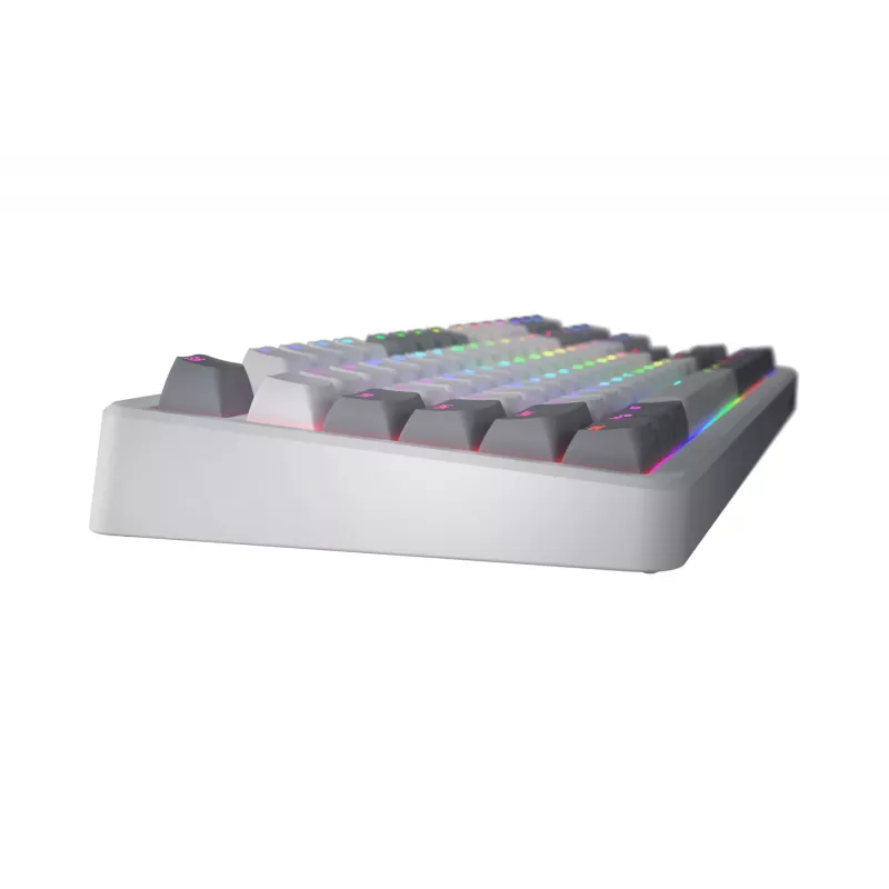 Tastiera HATOR Rockfall 3 TKL Wireless, bianco, QMK/VIA, profilo OMA tasti bianco-nero – switch meccanici lineari hotswap – US – layout ANSI