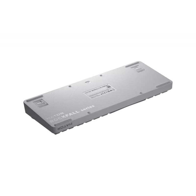 Tastiera HATOR Rockfall 3 TKL Wireless, bianco, QMK/VIA, profilo OMA tasti bianco-nero – switch meccanici lineari hotswap – US – layout ANSI
