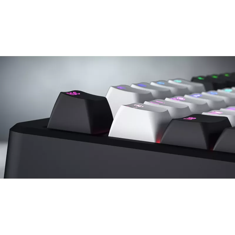 Tastiera HATOR Rockfall 3 TKL Wireless, bianco, QMK/VIA, profilo OMA tasti bianco-nero – switch meccanici lineari hotswap – US – layout ANSI