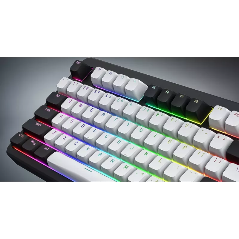 Tastiera HATOR Rockfall 3 TKL Wireless, bianco, QMK/VIA, profilo OMA tasti bianco-nero – switch meccanici lineari hotswap – US – layout ANSI
