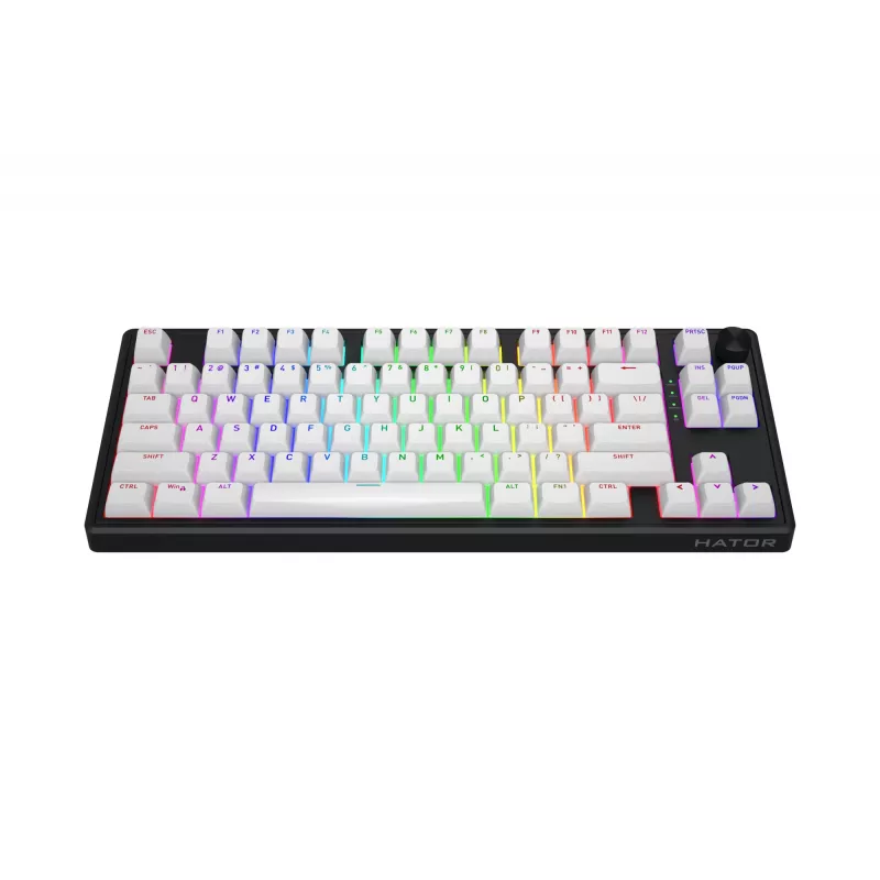 Tastiera HATOR Skyfall Wireless 80 Gaming USB + RF Wireless + Bluetooth QWERTY US English nero, bianco