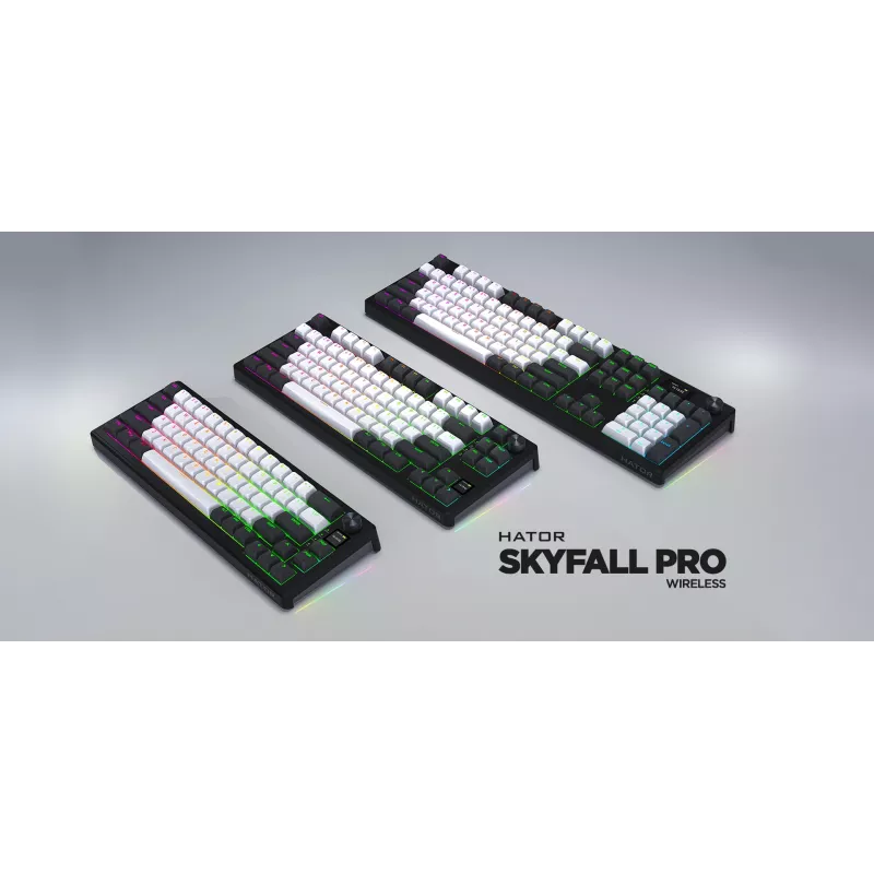 HATOR Skyfall Pro Wireless 80 Tastiera Gaming USB + RF Wireless + Bluetooth QWERTY US English nero, grigio