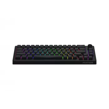 HATOR Skyfall 65 Cablata, Meccanica, USB-C, Aurum Sterling, 70M pressioni, RGB, nero, 790g