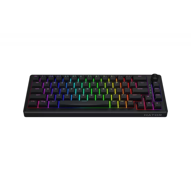 HATOR Skyfall 65 Cablata, Meccanica, USB-C, Aurum Sterling, 70M pressioni, RGB, nero, 790g