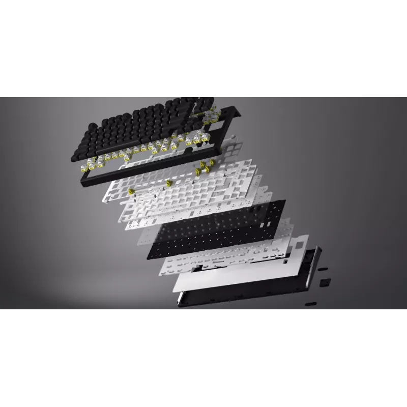 HATOR Skyfall 65 Cablata, Meccanica, USB-C, Aurum Sterling, 70M pressioni, RGB, nero, 790g