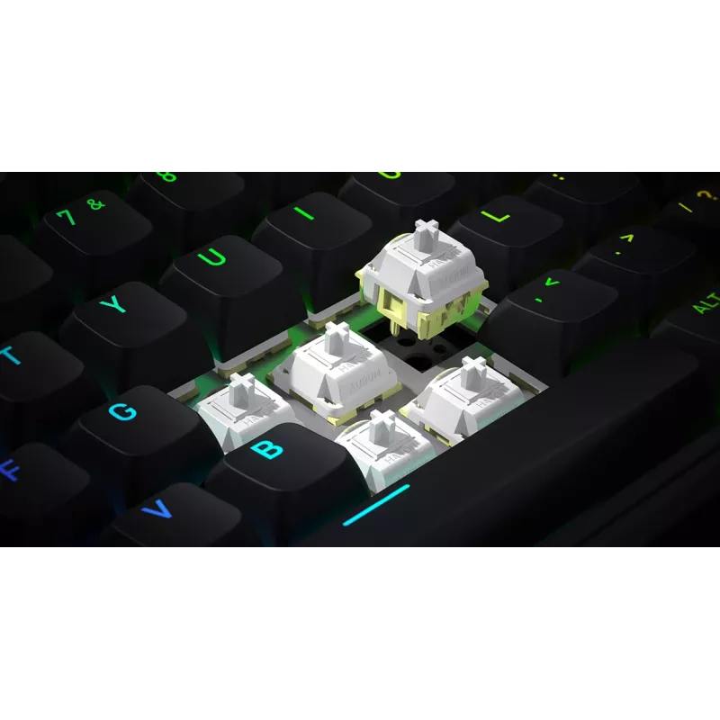 HATOR Skyfall 65 Cablata, Meccanica, USB-C, Aurum Sterling, 70M pressioni, RGB, nero, 790g