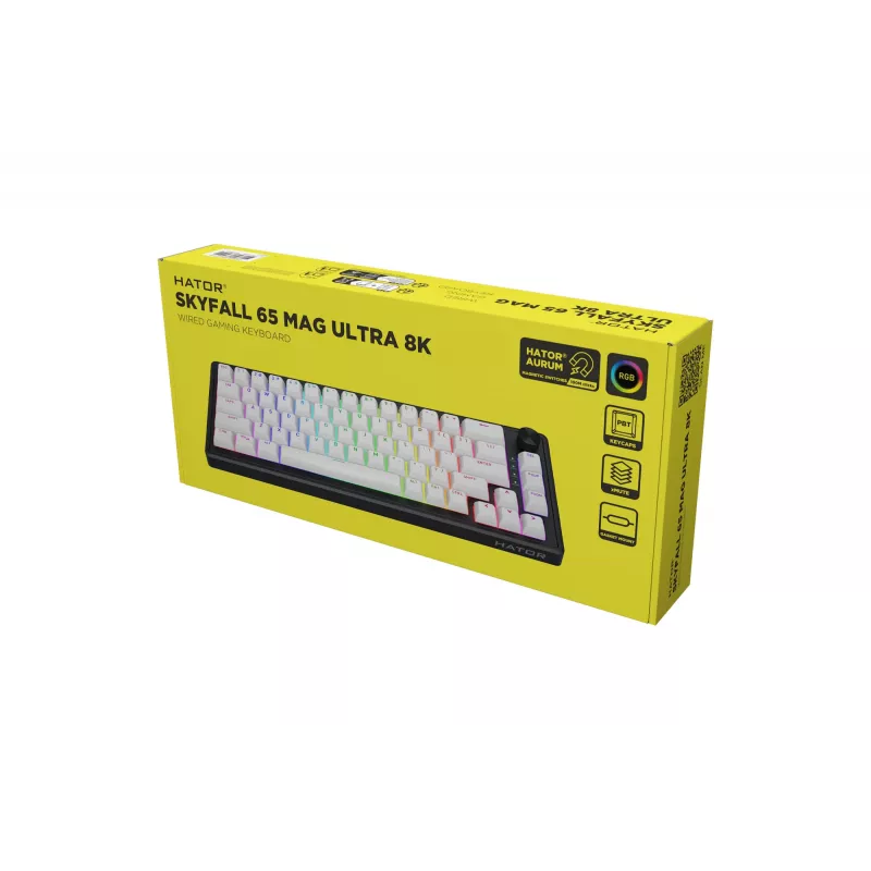 HATOR Skyfall 65 MAG ULTRA 8K Tastiera Gaming USB QWERTY US-English nero, bianco