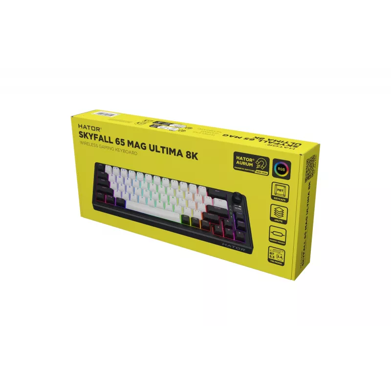 HATOR Skyfall 65 MAG ULTIMA 8K tastiera wireless Gaming USB + RF Wireless + Bluetooth QWERTY US English nero, bianco