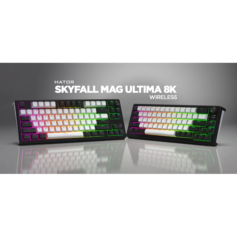 HATOR Skyfall 65 MAG ULTIMA 8K tastiera wireless Gaming USB + RF Wireless + Bluetooth QWERTY US English nero, bianco