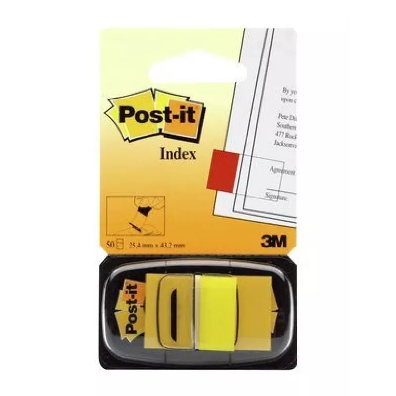 3M I680-5 etichetta autoadesiva rettangolare rimovibile giallo 50 pz.