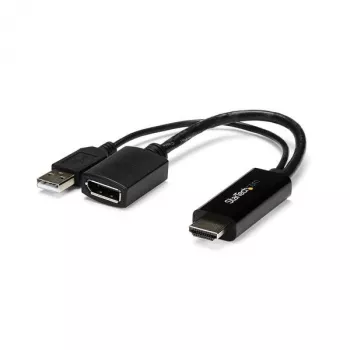 Adattatore HDMI a DisplayPort StarTech.com - 4K 30Hz, 3840 x 2160 pixel, 1080p, 720p, 120 Hz, nero, MegaChips - STDP2600, convertitore video attivo