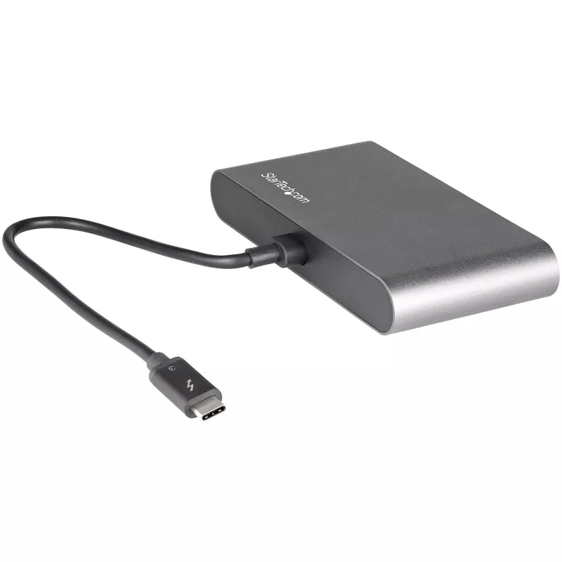 Dock Mini Thunderbolt per doppio monitor StarTech.com, DisplayPort 4K 60Hz, hub senza driver per Windows e Mac, Gigabit Ethernet, 1x USB-A (USB 5Gbps), cavo da 11