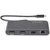 Dock Mini Thunderbolt per doppio monitor StarTech.com, DisplayPort 4K 60Hz, hub senza driver per Windows e Mac, Gigabit Ethernet, 1x USB-A (USB 5Gbps), cavo da 11