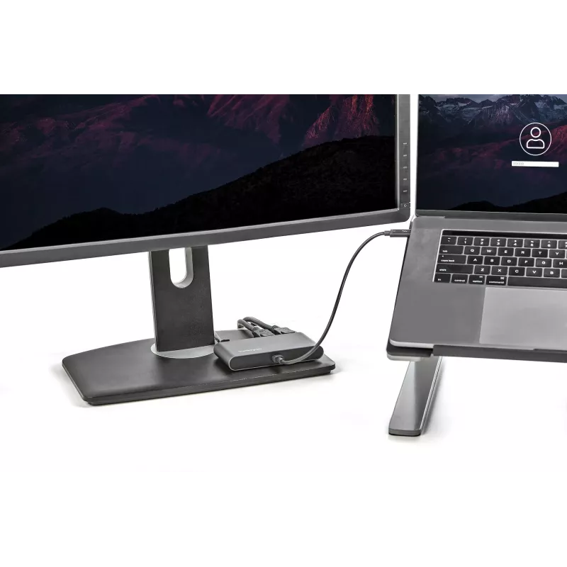 Dock Mini Thunderbolt per doppio monitor StarTech.com, DisplayPort 4K 60Hz, hub senza driver per Windows e Mac, Gigabit Ethernet, 1x USB-A (USB 5Gbps), cavo da 11