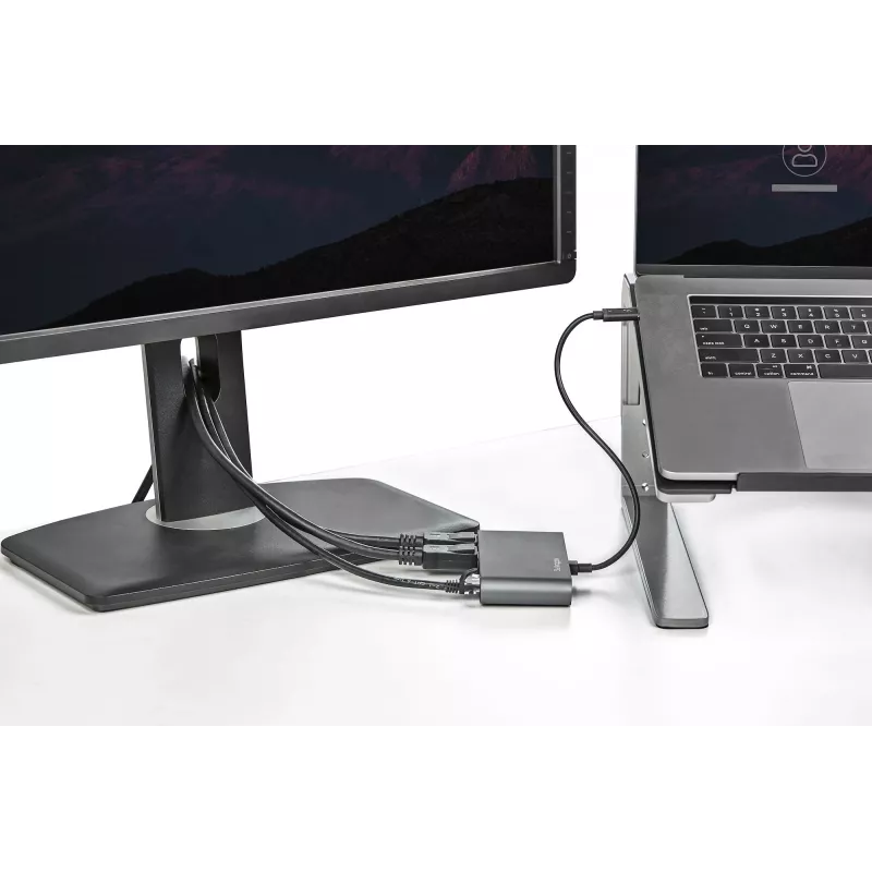 Dock Mini Thunderbolt per doppio monitor StarTech.com, DisplayPort 4K 60Hz, hub senza driver per Windows e Mac, Gigabit Ethernet, 1x USB-A (USB 5Gbps), cavo da 11