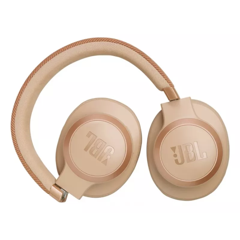 JBL Live 770NC cuffie wireless con archetto chiamate/musica Bluetooth sabbia