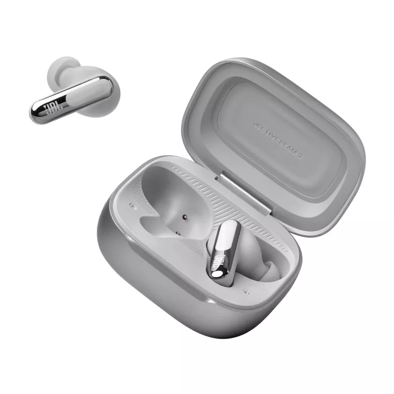 JBL Live Beam 3 cuffie wireless in-ear chiamate/musica/sport/quotidiano Bluetooth argento