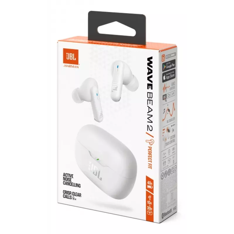 JBL Wave Beam 2 Headset Wireless In-Ear Chiamate/Musica Bluetooth Bianco