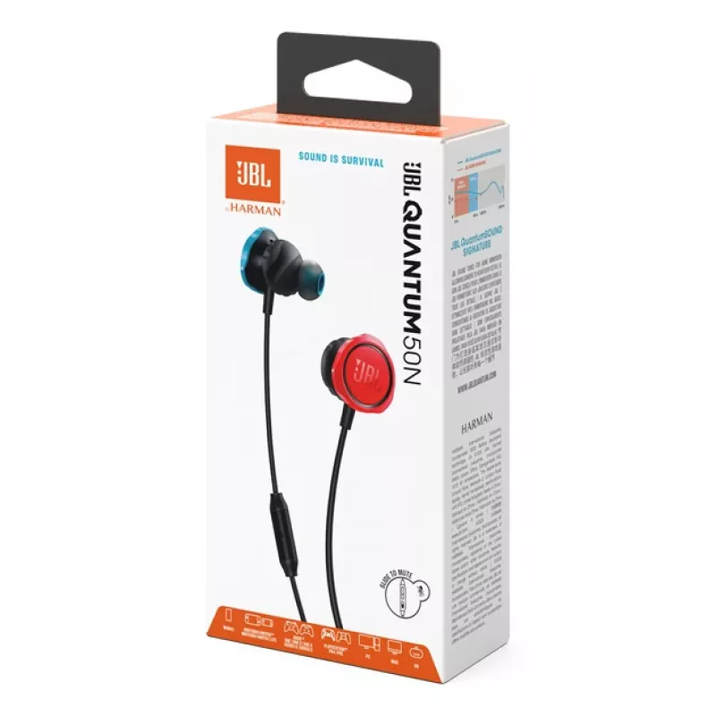 JBL Quantum 50N Headset con filo In-Ear Nero, Blu, Rosso