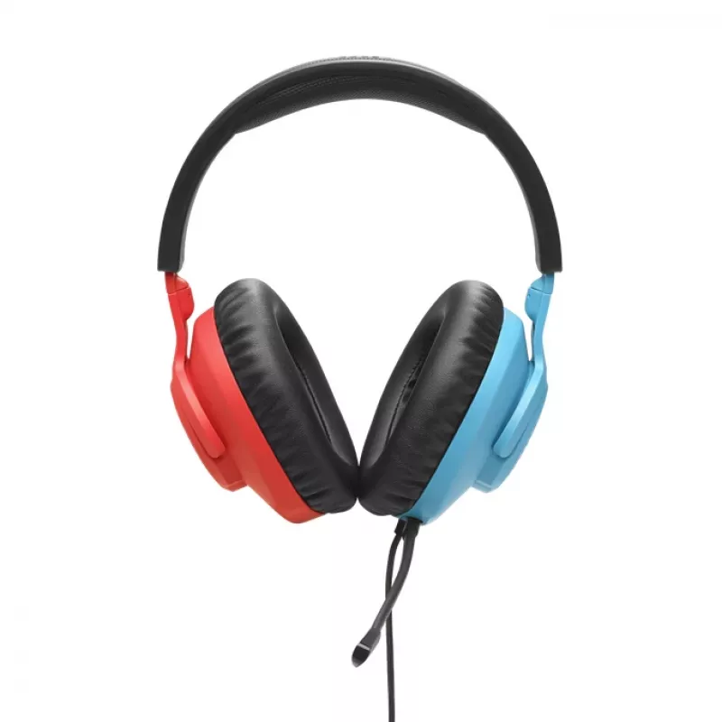 JBL Quantum 100N Headset con filo Archetto Gaming Blu, Rosso