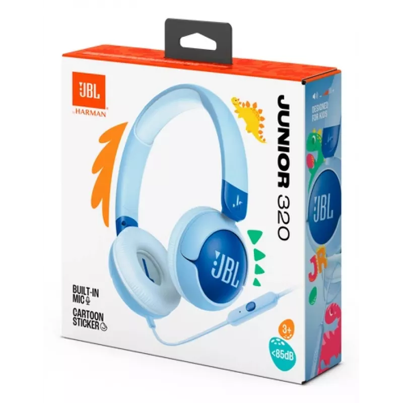 JBL Junior 320 Headset con filo Archetto Chiamate/Musica Blu