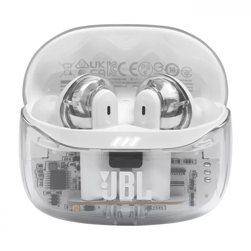JBL Tune Beam 2 Ghost Edition Headset Wireless In-Ear Musica/Quotidiano Bluetooth Bianco